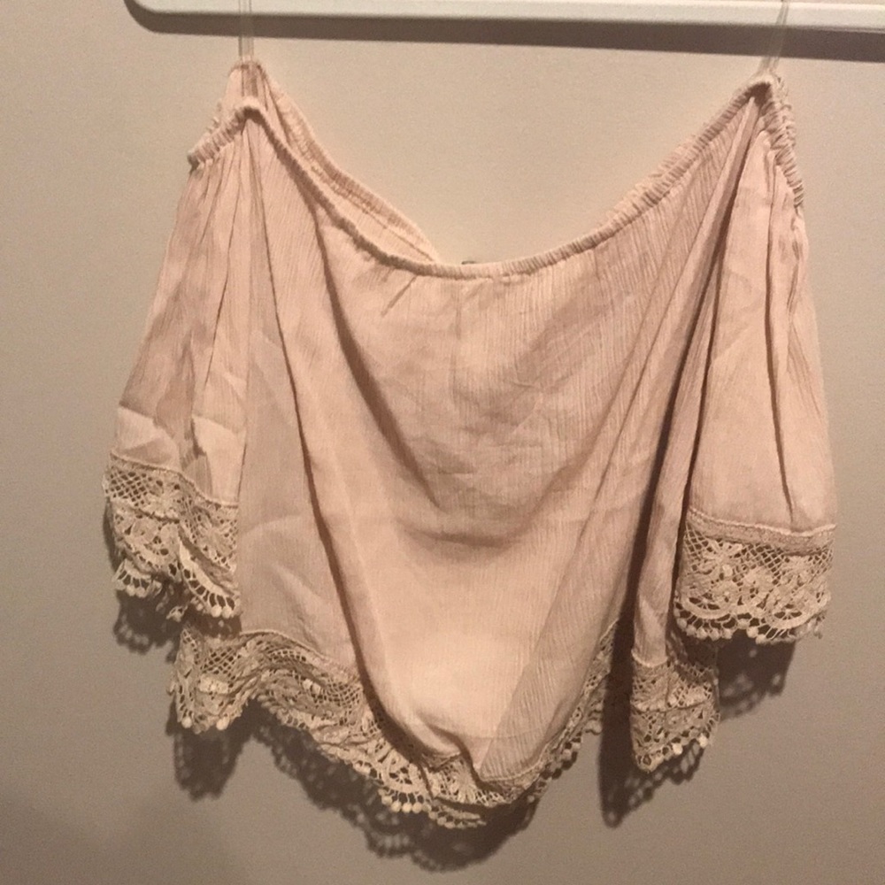 Blush off the shoulder top with detailing